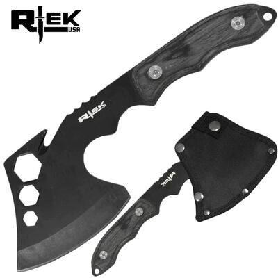 10" RTEK Black Wood Tactical Axe Hatchet with Sheath
